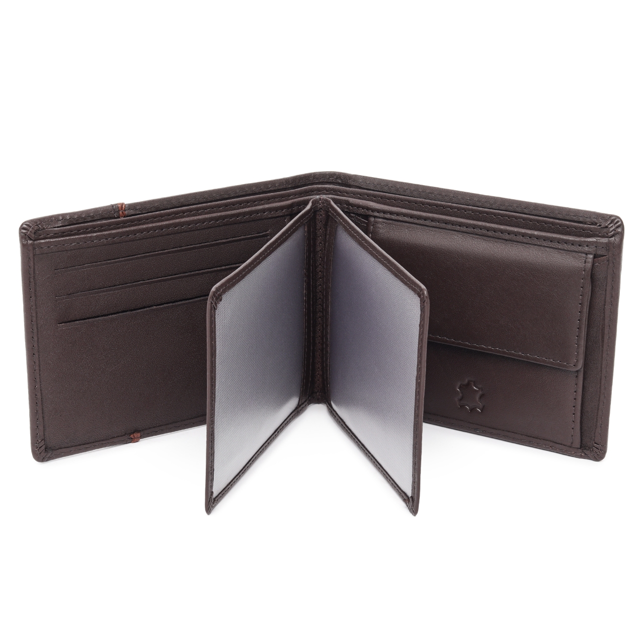 Portofel barbati Ronno, Vlad PT1445, piele naturala, Maro inchis - imagine 2