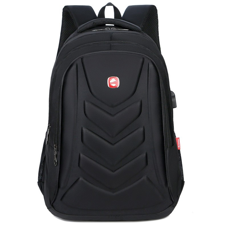 Rucsac bărbați pentru laptop Jason, port USB, buzunare frontale, spate ergonomic, negru