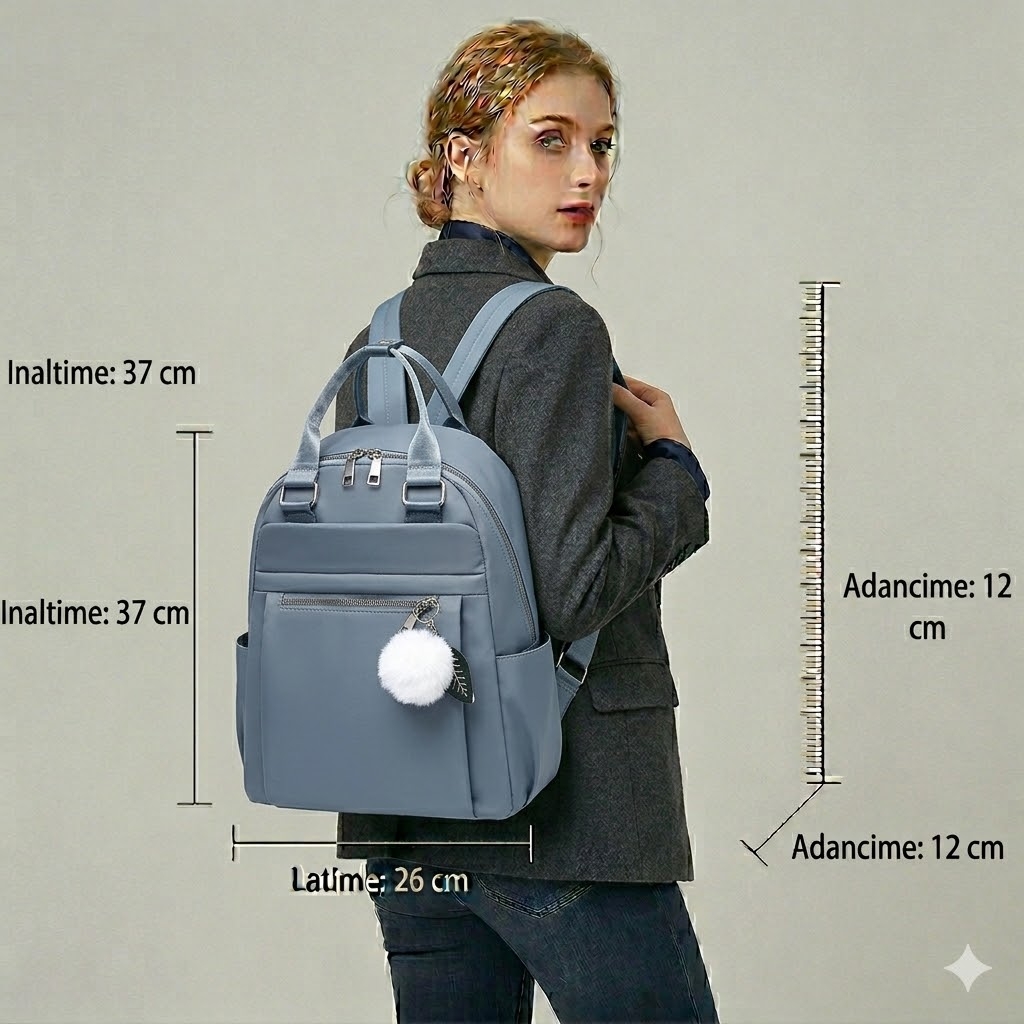 Rucsac dama Celia, GT1846, material textil, albastru - imagine 2