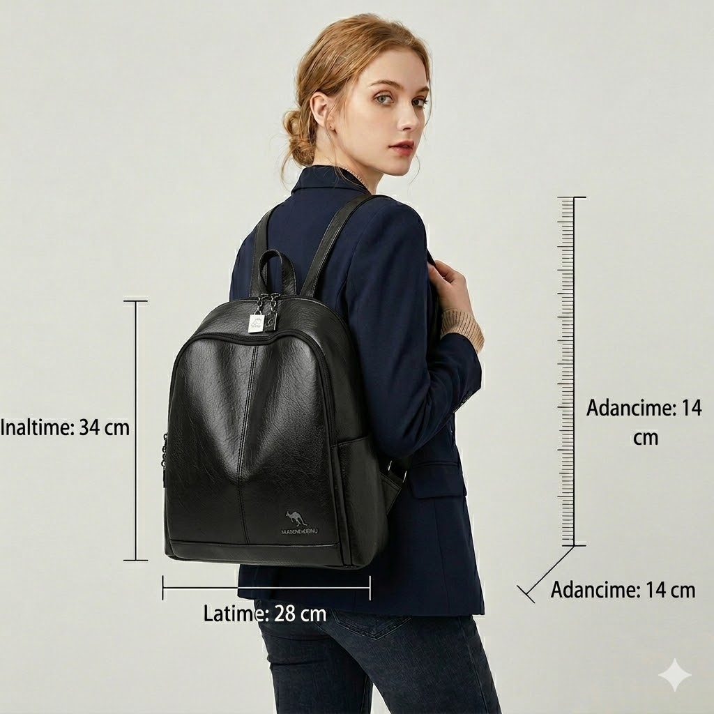 Rucsac dama, Gina GT746, negru - imagine 2