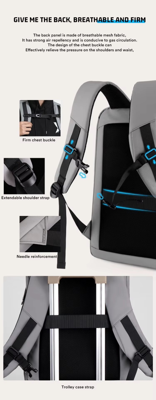 Rucsac unisex, Daryen GT3758, port USB, Negru