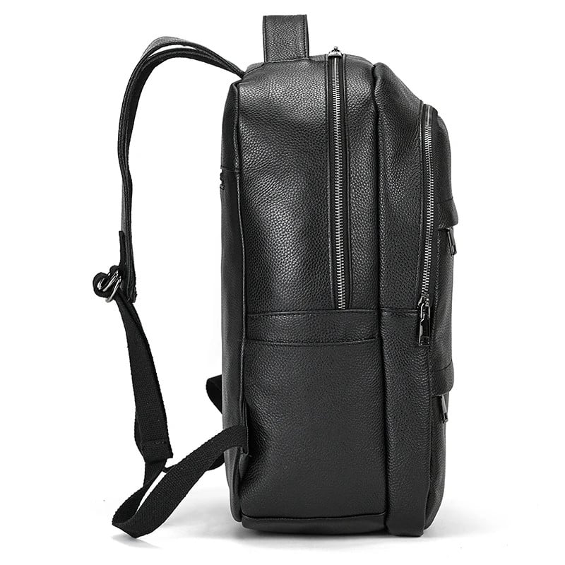 Rucsac unisex, Rylan GT2734, piele naturala, Negru - 4 | YEO