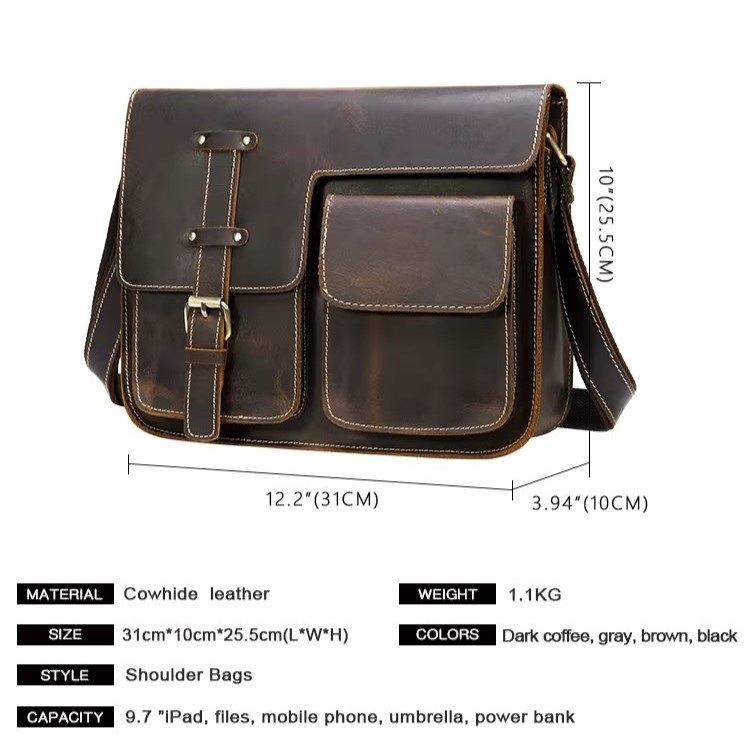 Servieta pentru barbati, Dastan GT3271, piele naturala, Maro - 3 | YEO