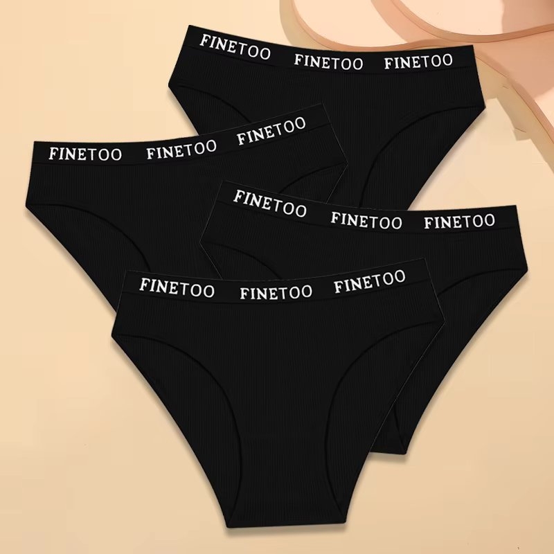 Set 4 perechi de chiloti pentru dama, CH092, Negru