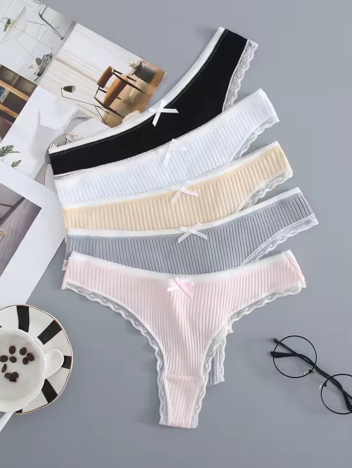 Set 5 perechi de chiloti pentru dama, CH072, Multicolor