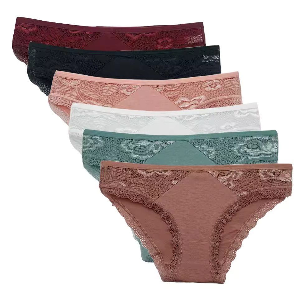Set 6 perechi de chiloti pentru dama, CH068, Multicolor