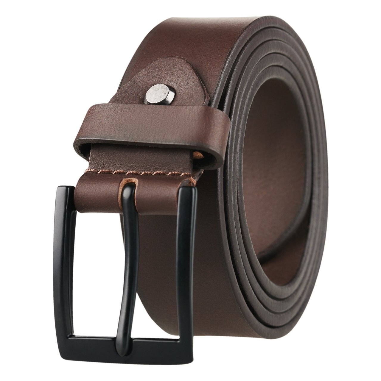 Set cadou pentru barbati, Portofel + Curea, piele naturala, model elegant, Maro, SET12