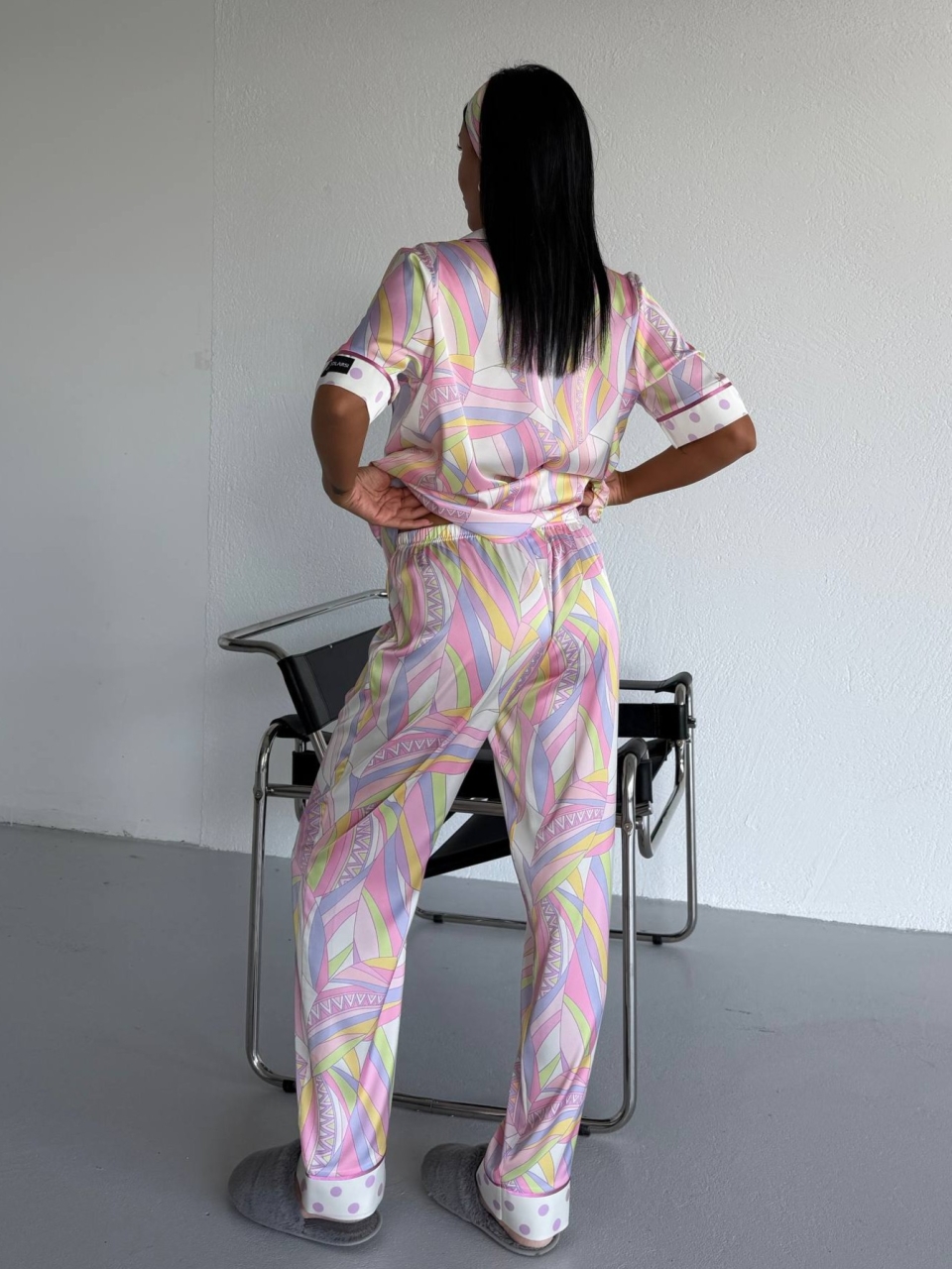 Set pijama dama din doua piese, cu nasturi – 2500370, Pastel Vibes - imagine 5