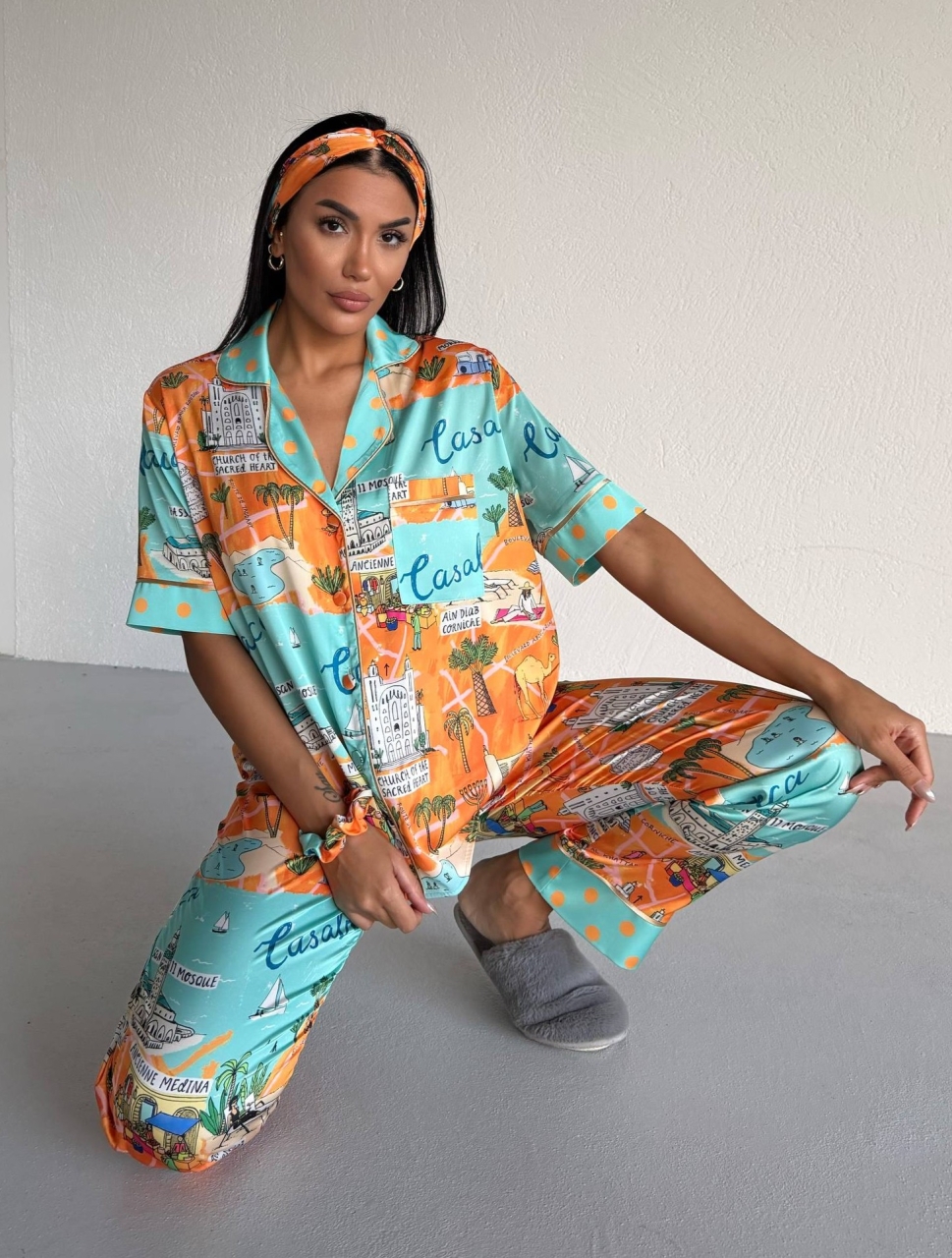 Set pijama dama din doua piese, cu nasturi – 2500375, Casablanca Breeze - imagine 2