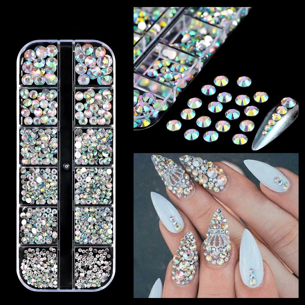 Strasuri unghii Marquise, RHINE48, Multicolor