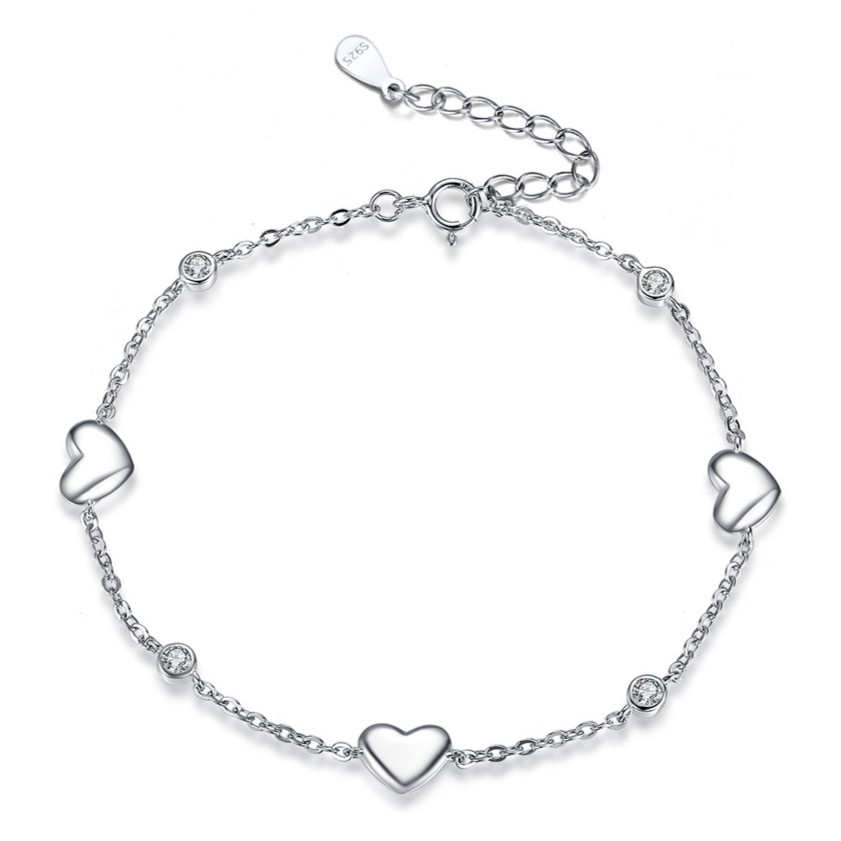 Bratara din argint 925 pentru dama, JW1789, model inimioare, placata cu rodiu