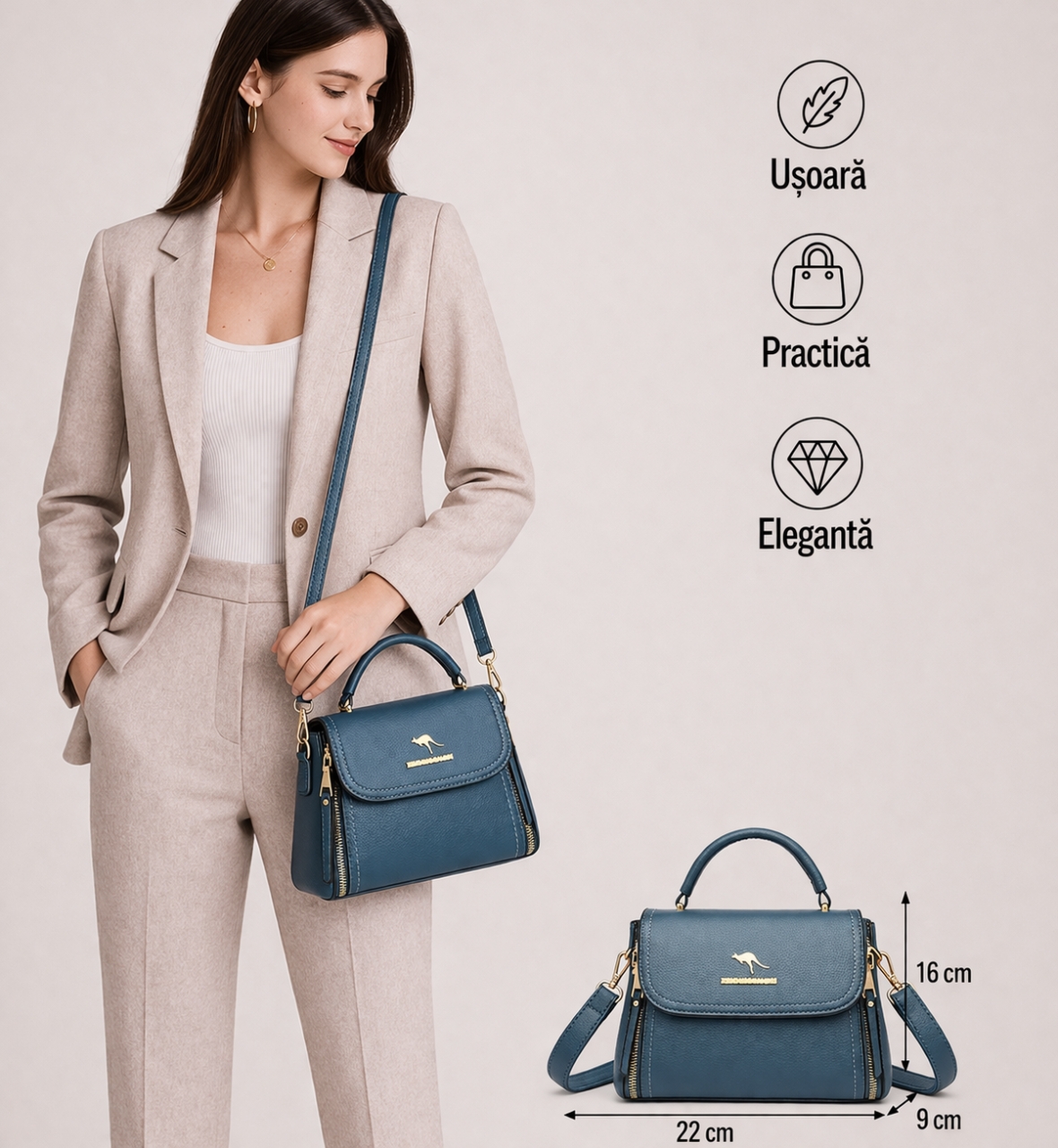 Geanta dama Alegria GT1874, model albastru - imagine 2