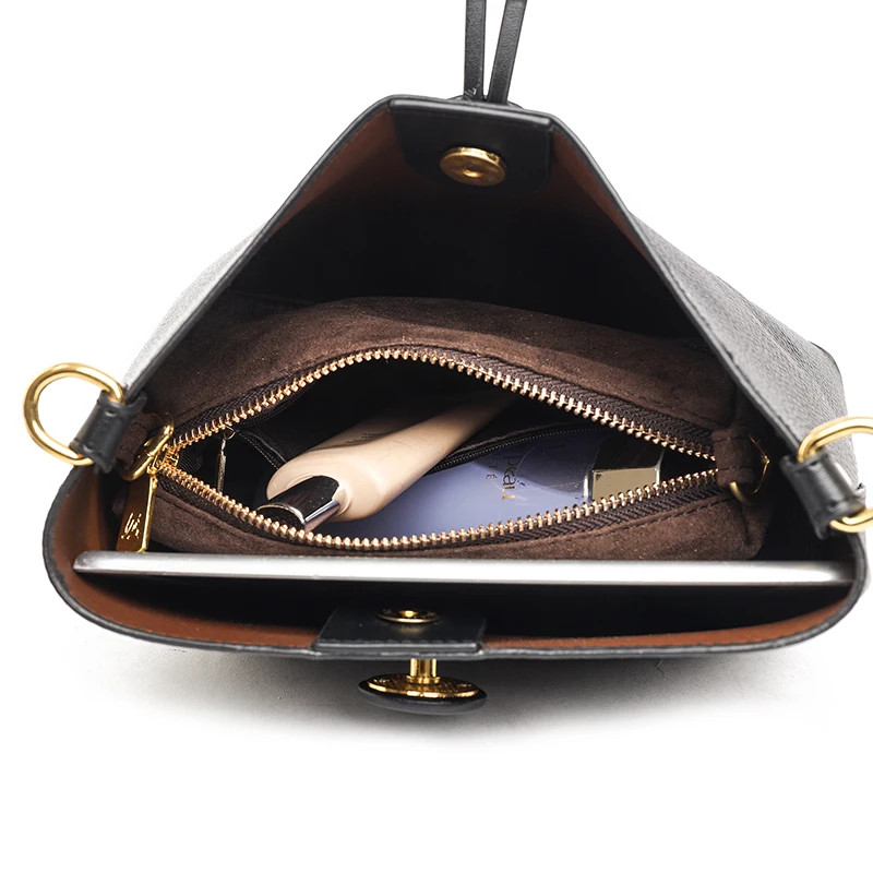 Geanta dama Delis, Anaxandra GT2562, piele naturala, Negru