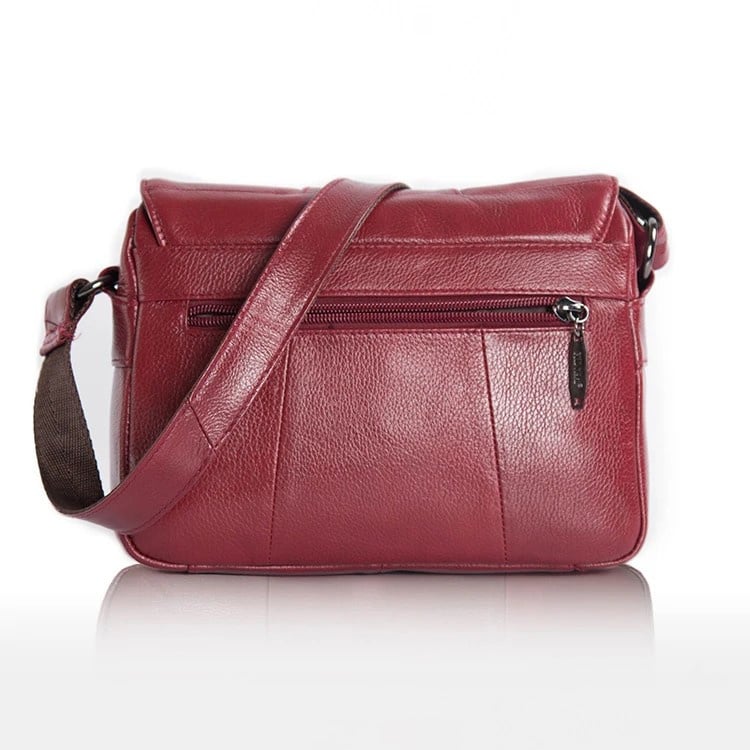 Geantă damă piele naturală, crossbody cu clapetă, negru — imaginea 4