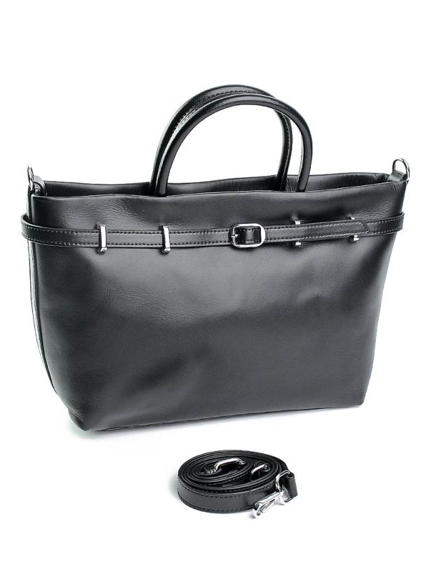 Geanta de dama, 7738, piele naturala, Neagra