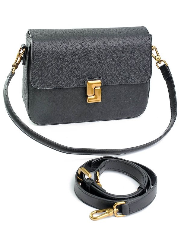 Geanta de dama, 99142, piele naturala, Neagra