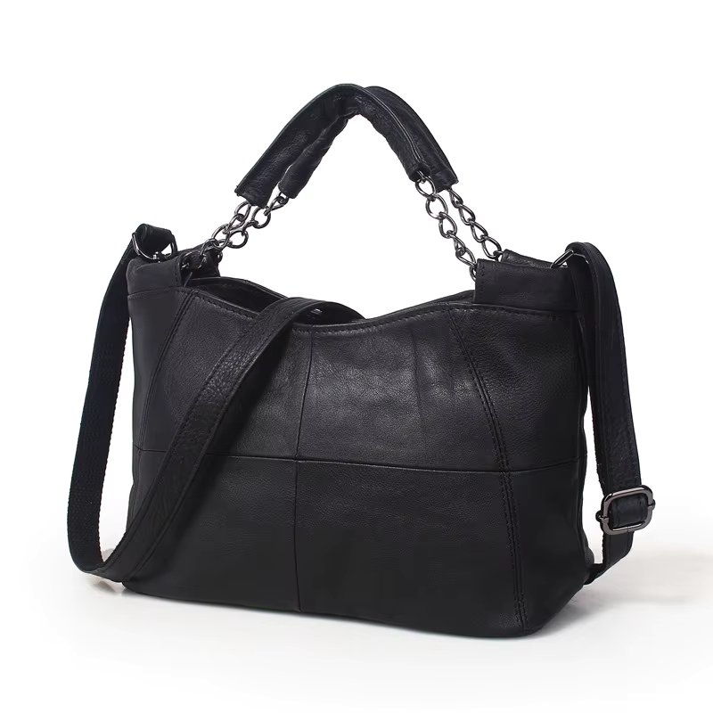 Geanta de dama, Eirina GT3768, piele naturala, Negru