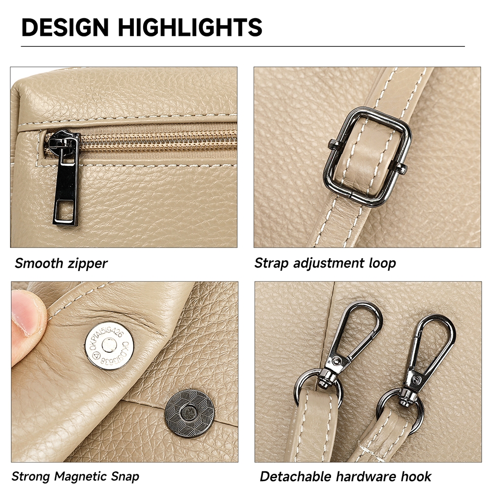 Geanta de dama, Julia GT3830, piele naturala, Crem - imagine 3