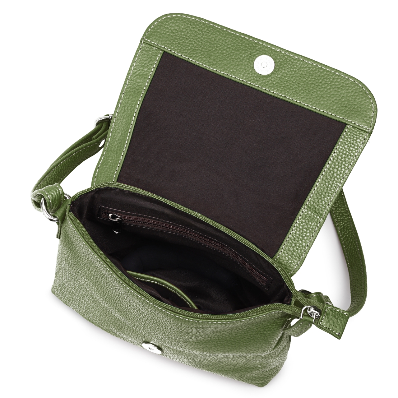 Geanta de dama, Mirabela GT3897, piele naturala, Verde - imagine 5