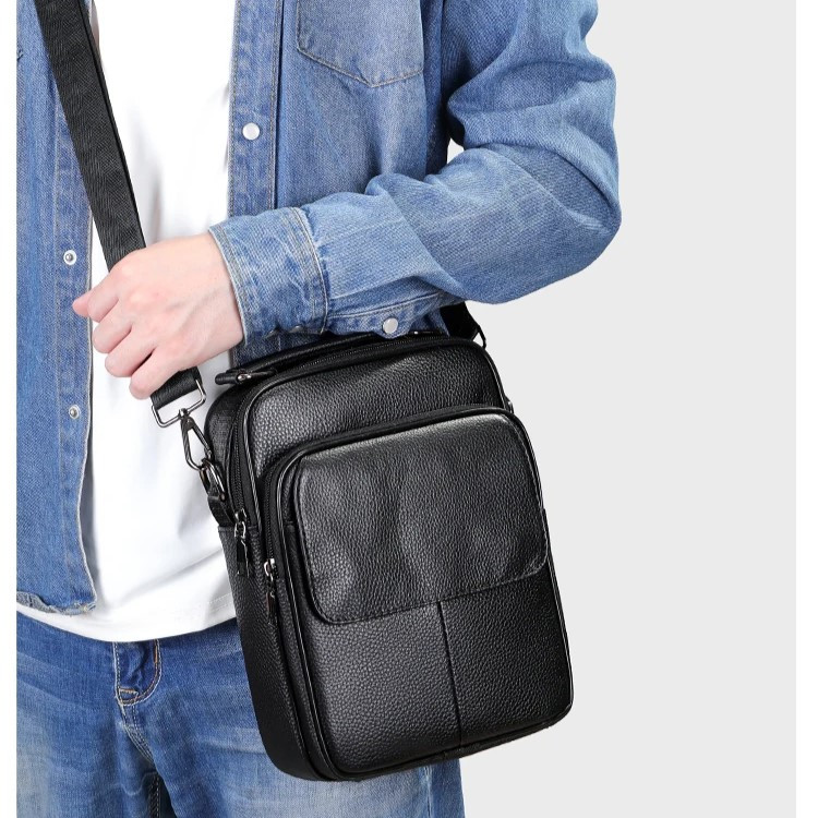 Geanta de umar pentru barbati, Atomis GT2590, piele naturala, Negru - 1 | YEO