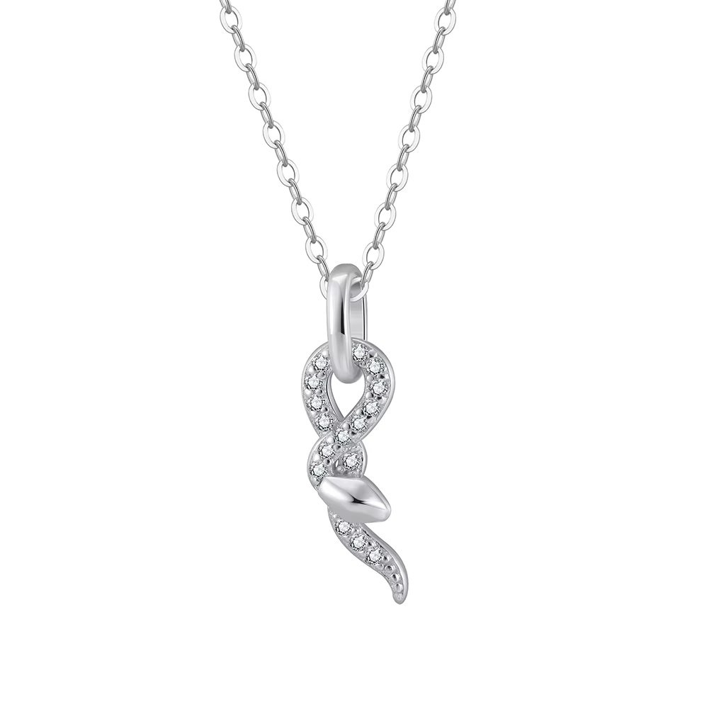 Lantisor argint 925, JW1757, model sarpe, placat cu rodiu