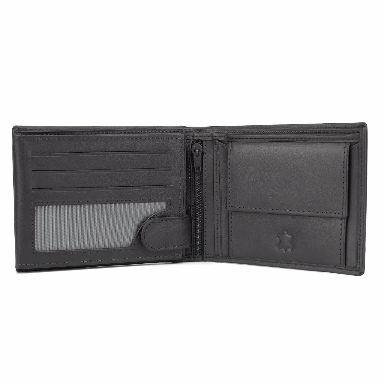 Portofel barbati Ronno, Alvaro PT1475 , piele naturala, Negru - imagine 2