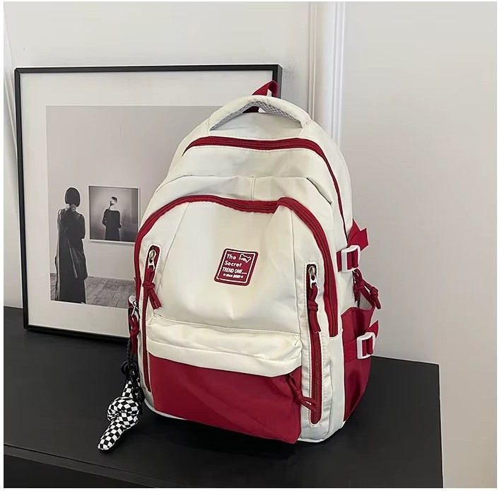 Rucsac dama, Renaya GT3712, Rosu/Alb - 2 | YEO