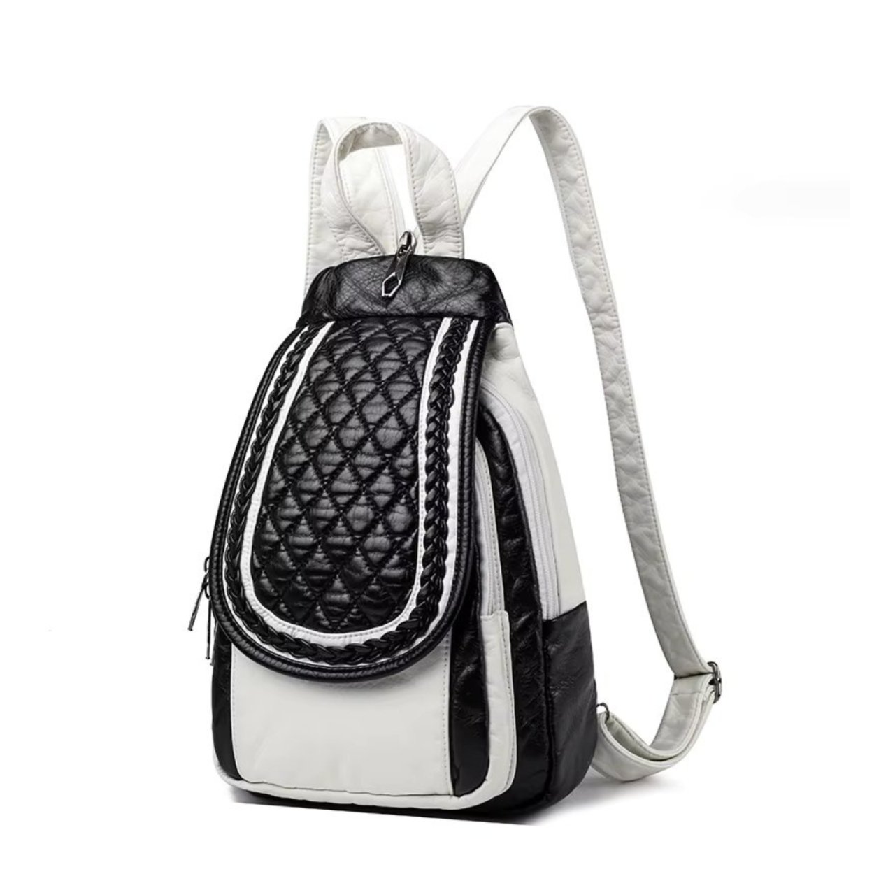 Rucsac dama, Rilena GT3630, Negru/Alb