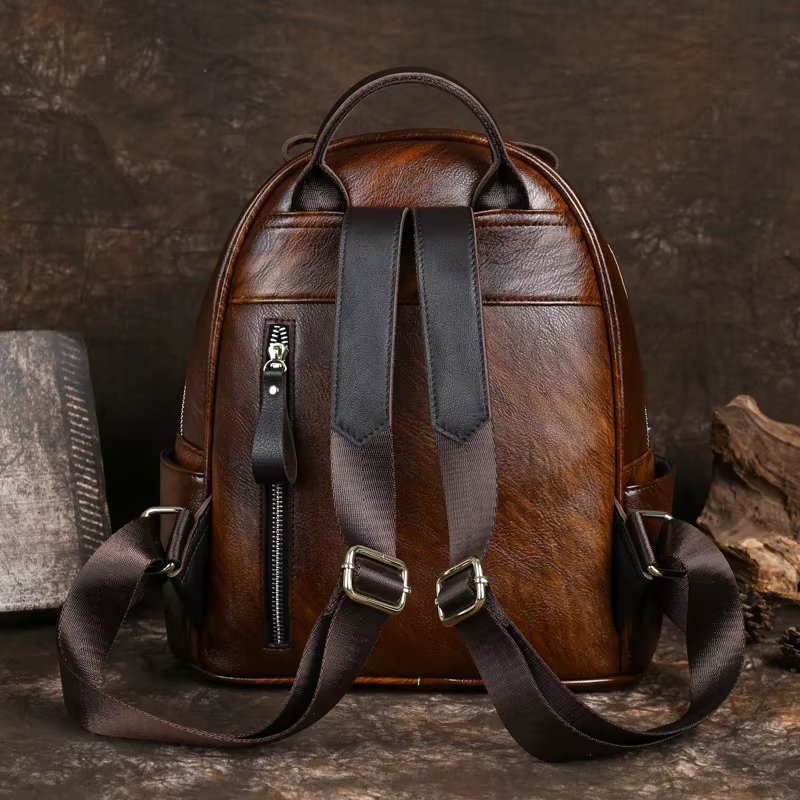 Rucsac dama, Saelis GT3338, piele naturala, Albastru - 3 | YEO