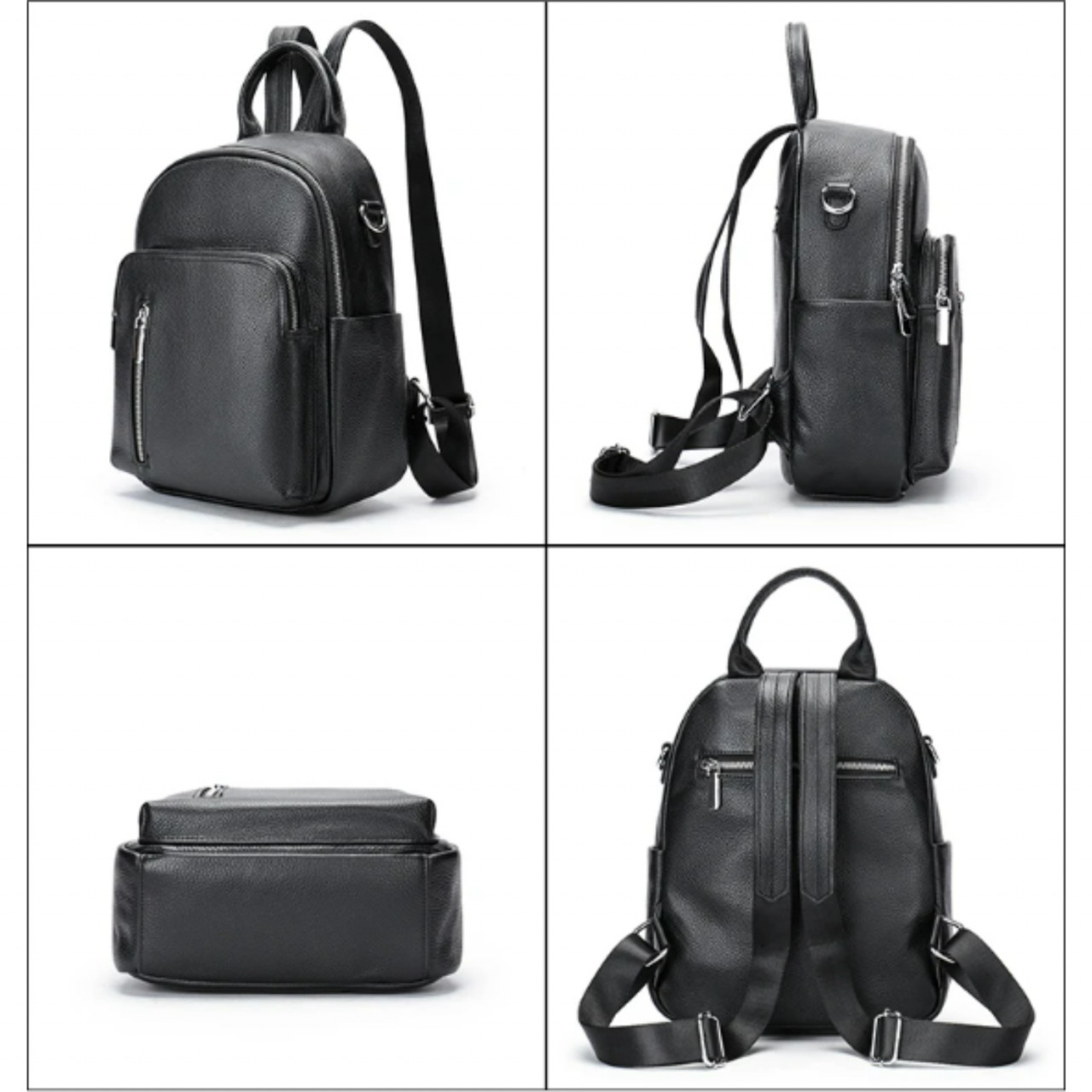 Rucsac de dama, Arianwen GT2737, piele naturala, Negru - 4 | YEO