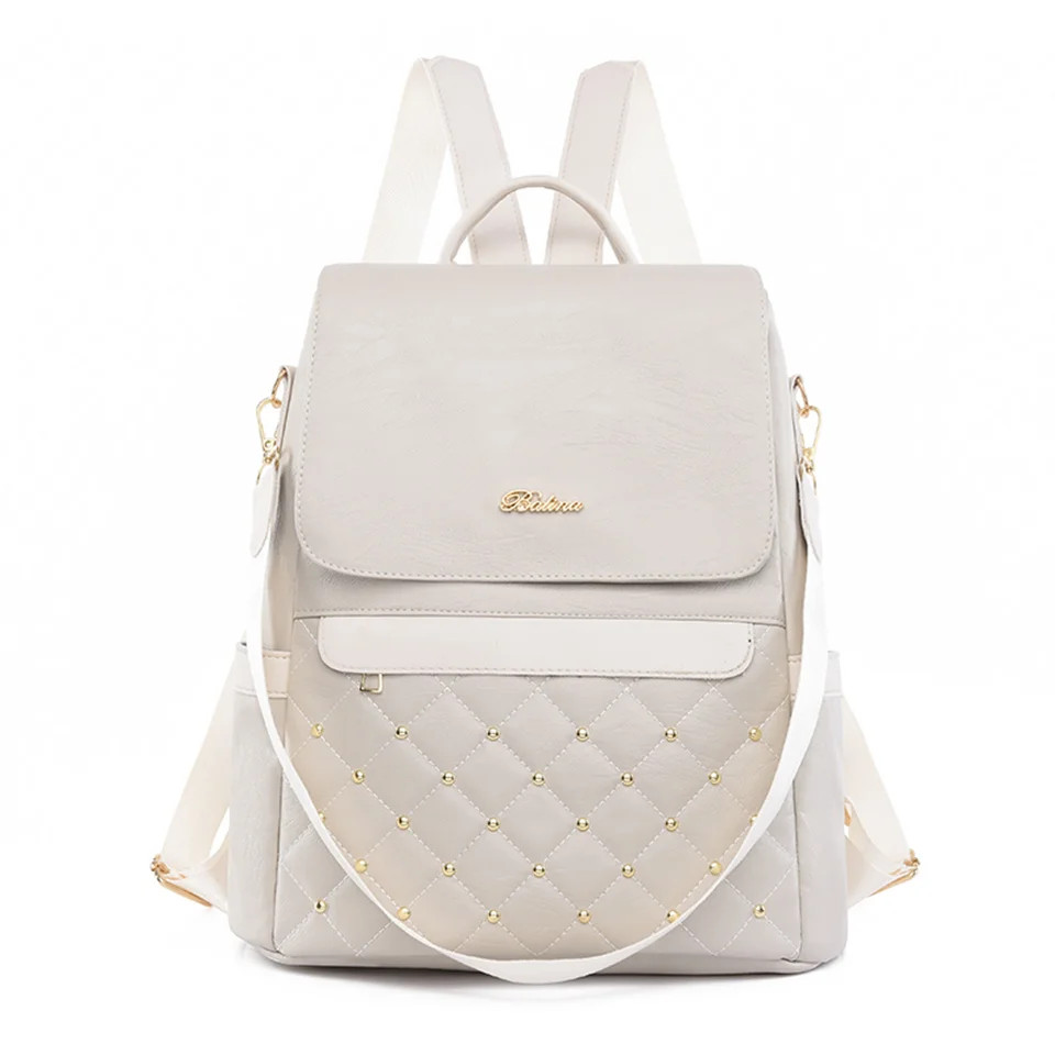 Rucsac de dama, Elanor GT2637, antifurt, Crem