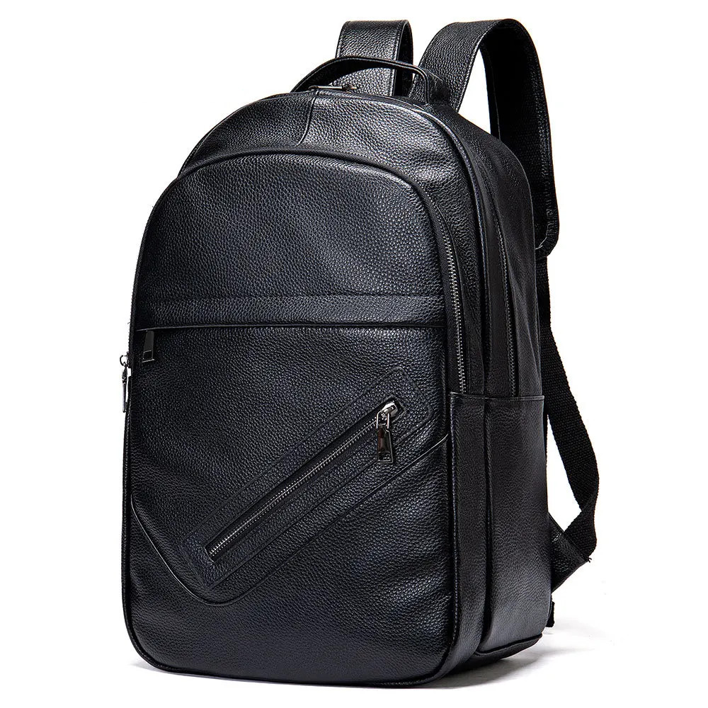 Rucsac unisex, Jorah GT2732, piele naturala, Negru