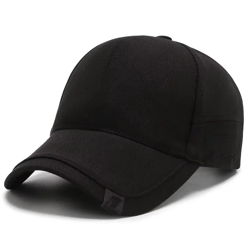 Șapcă baseball pentru bărbați, model uni, cozoroc curbat, neagră