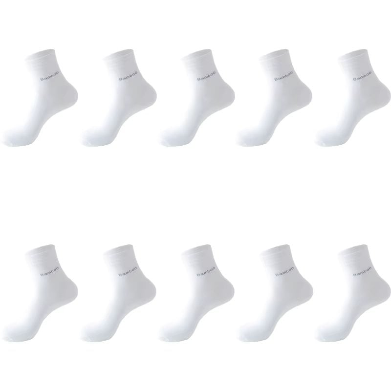 Set 10 perechi de sosete pentru barbati, SS026, Alb, marime universala (39-43)