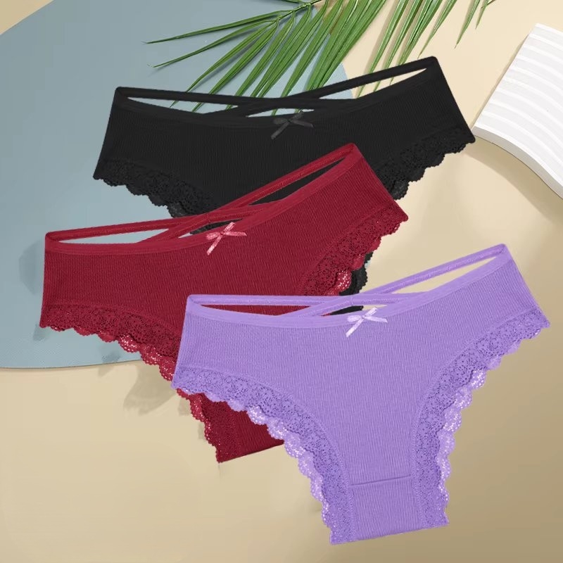 Set 3 perechi de chiloti pentru dama, CH099, Multicolor