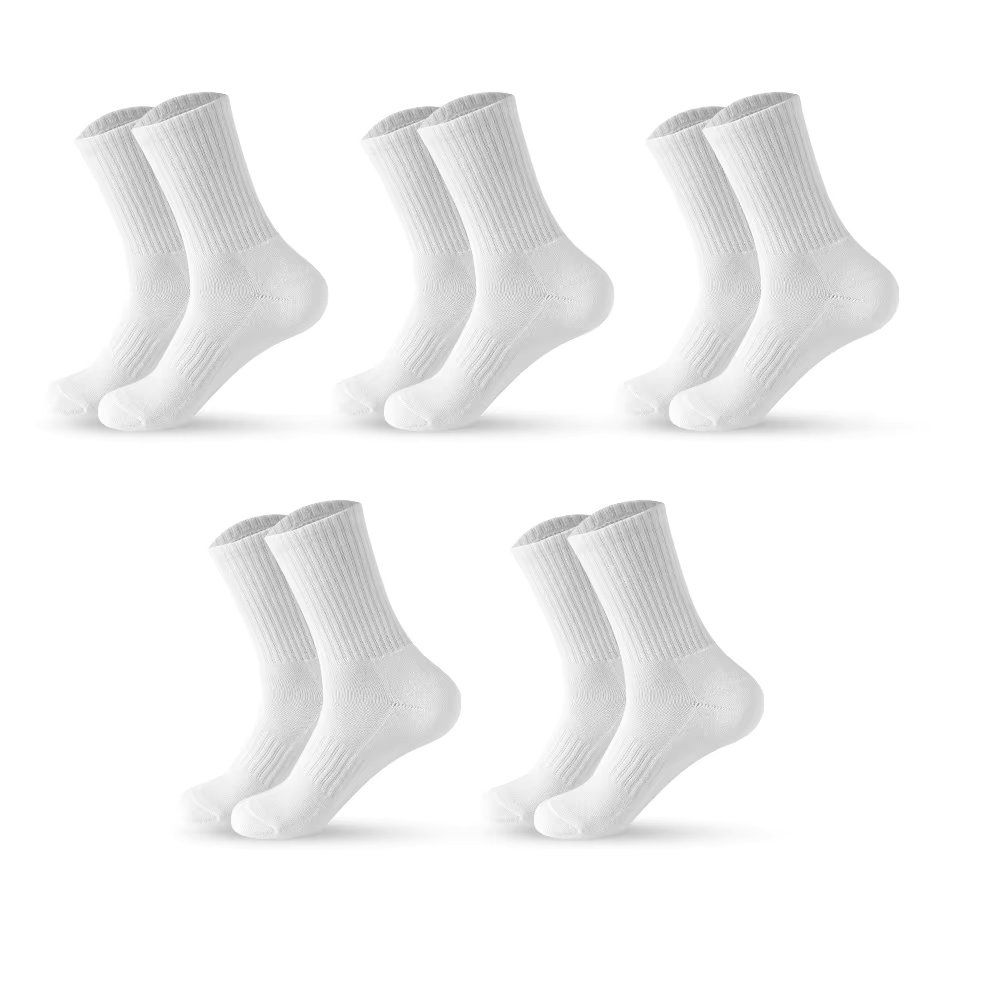 Set 5 perechi de sosete pentru barbati, SS053, Alb, marime universala (39-43)
