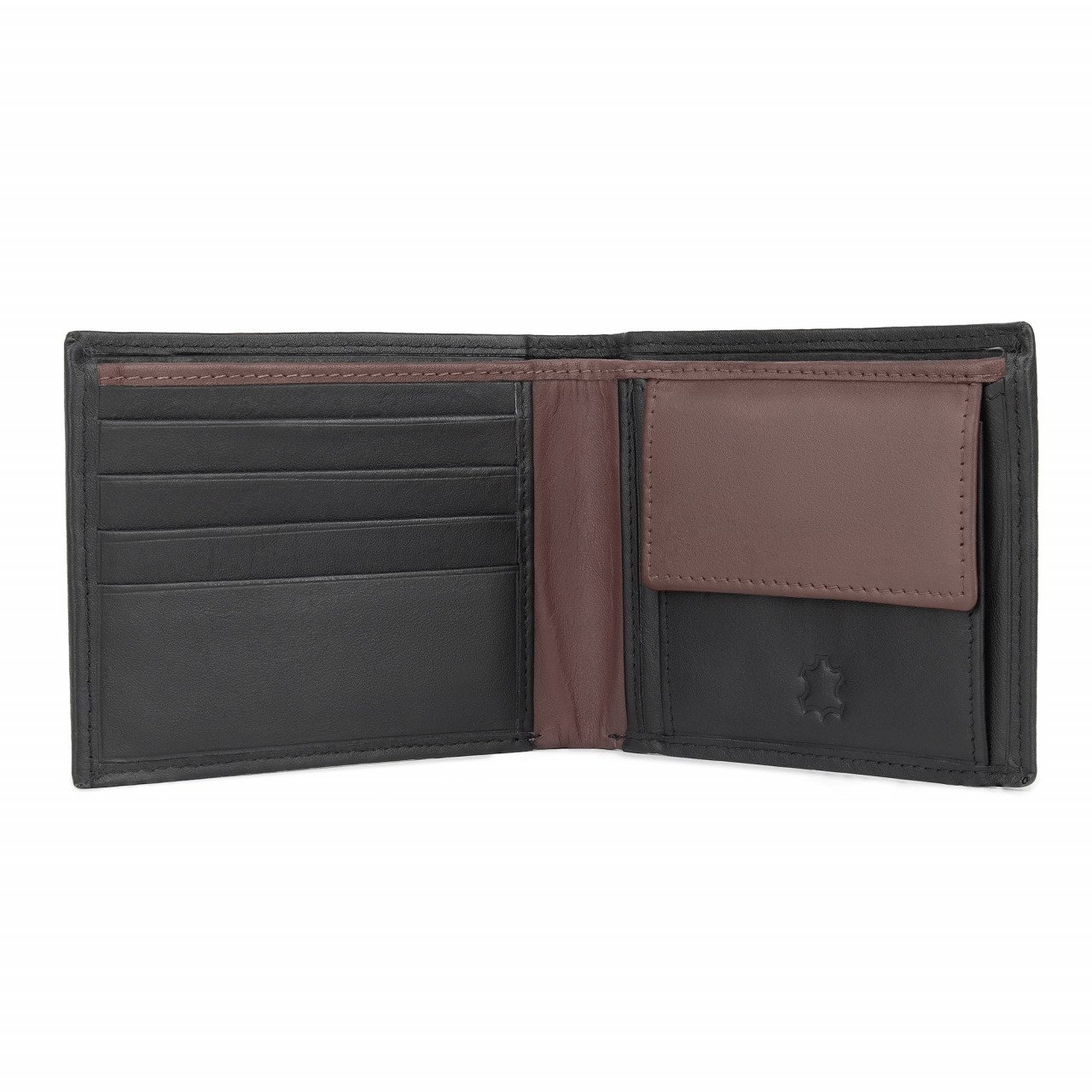 Set cadou pentru barbati, Portofel + Curea, piele naturala, model elegant, Negru, SET13