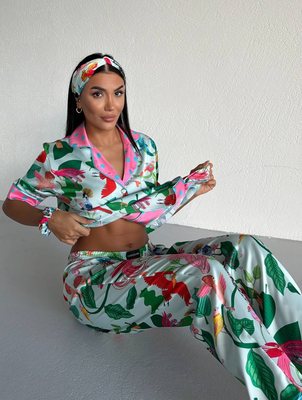 Set pijama dama din doua piese, cu nasturi – 2500376, Paradise Garden - imagine 3