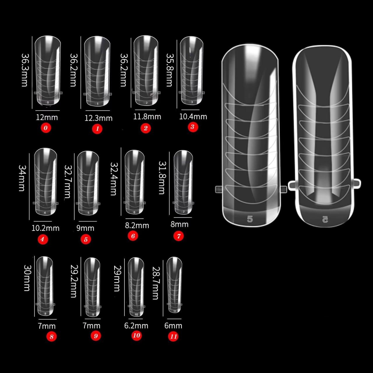 Tipsuri reutilizabile Marquise, TIPS05, Square, 120 buc