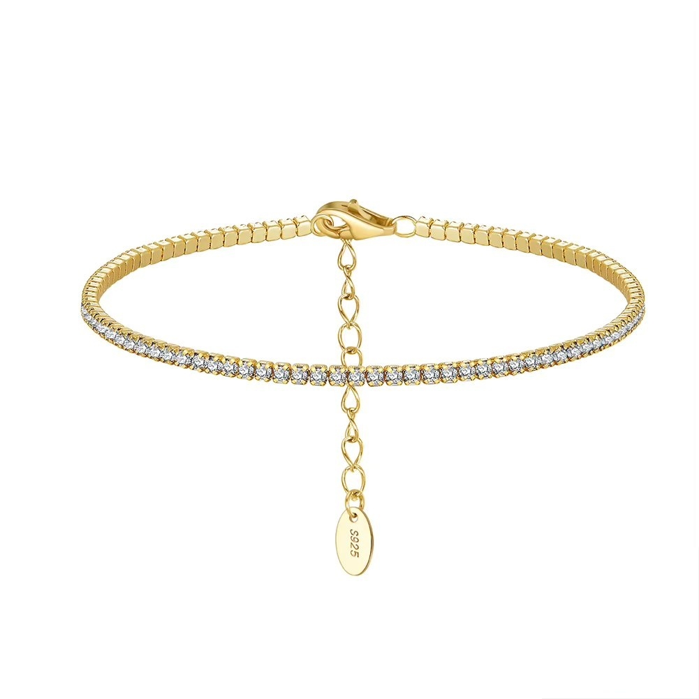 Bratara din argint 925 pentru dama, JW1746, model tennis, placata cu aur