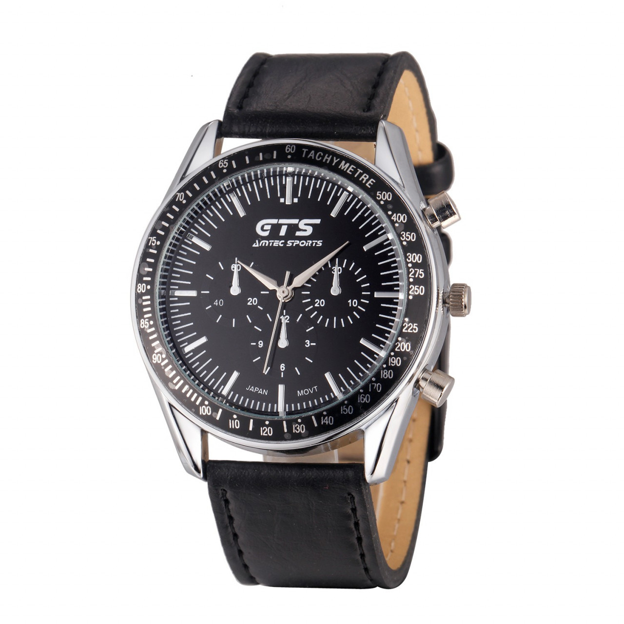 Ceas barbatesc GTS Amtec Sports CS613, cadran negru, curea piele