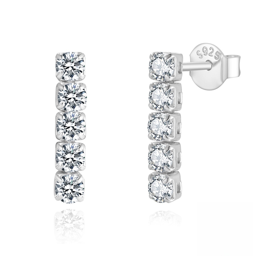 Cercei argint 925, JW1777, model tennis, placati cu rodiu