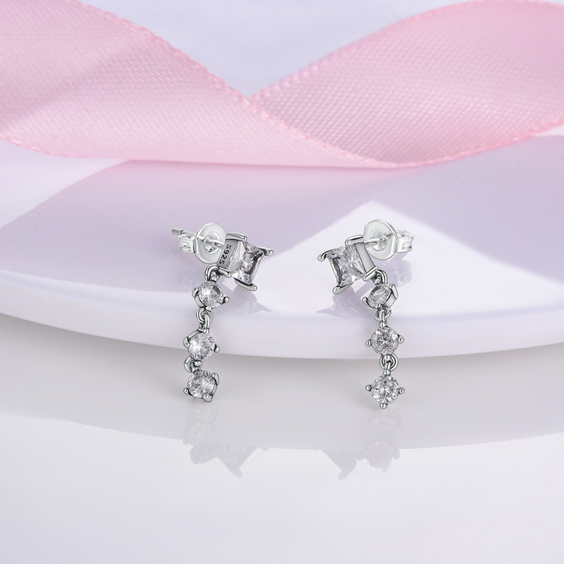 Cercei argint 925, JW503, model elegant, placati cu rodiu