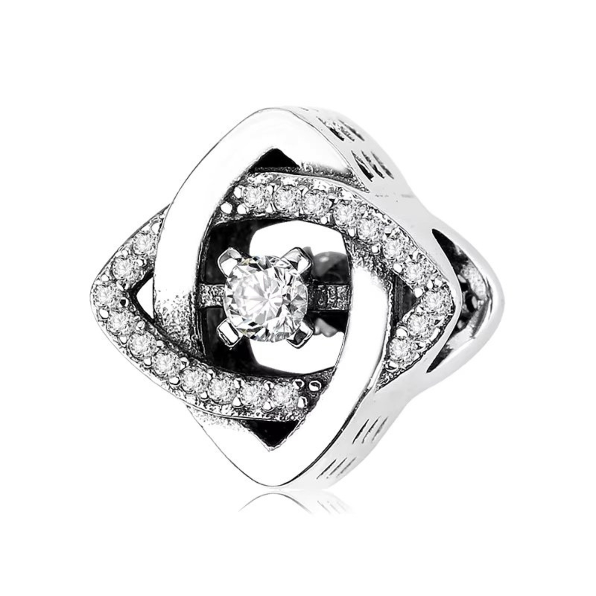 Charm/talisman argint 925, JW1638, model geometric, placat cu rodiu