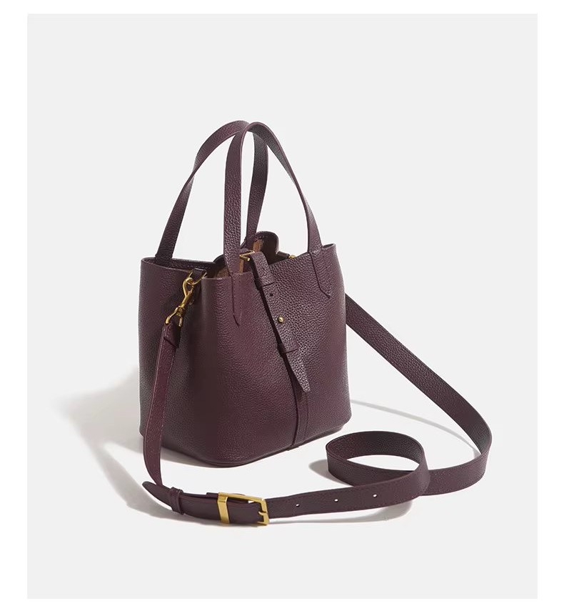 Geanta dama casual Corielle GT3974, piele naturala, Mov — imaginea 3