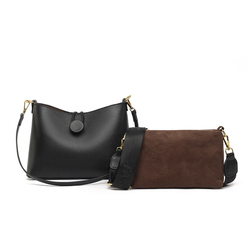 Geanta dama Delis, Anaxandra GT2562, piele naturala, Negru