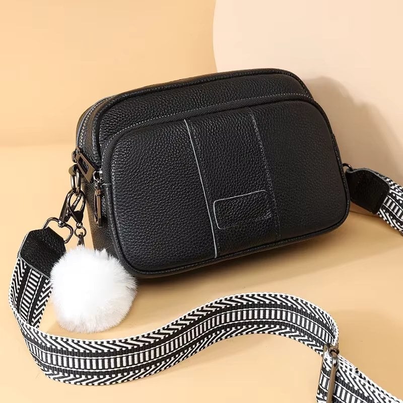 Geanta dama, Miralys GT3345, piele naturala, Negru