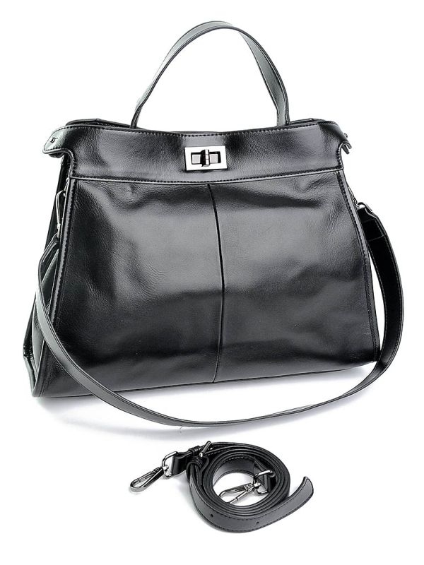 Geanta de dama, 9903, piele naturala, Neagra