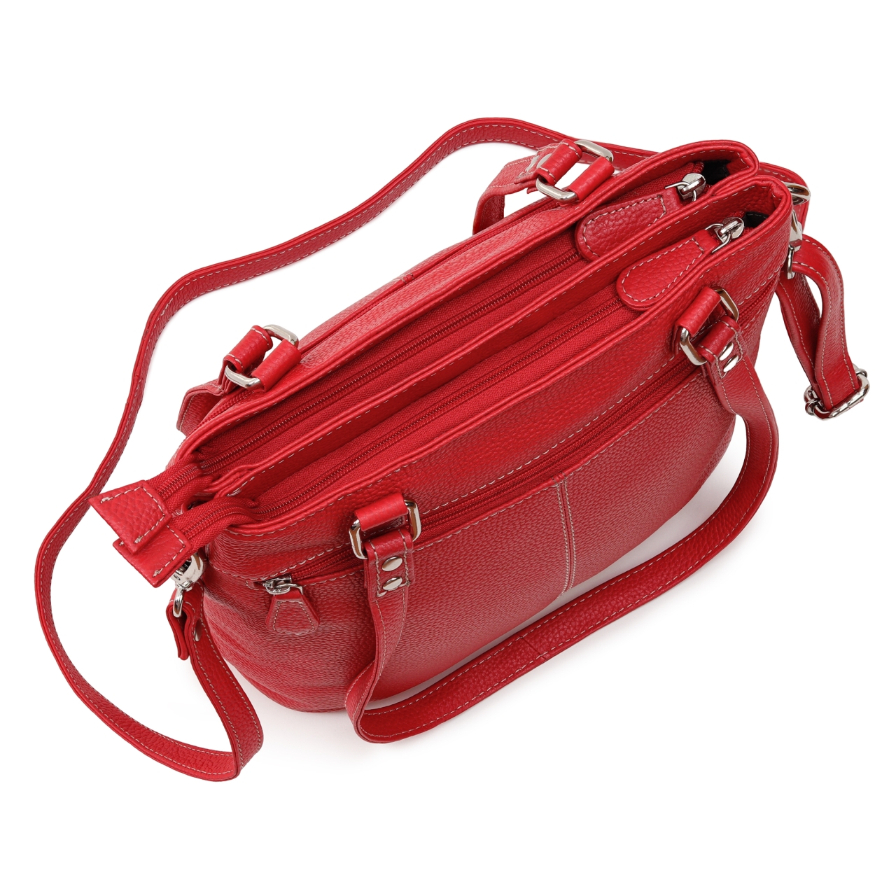 Geanta de dama, Anne GT3852, piele naturala, Rosu - imagine 3