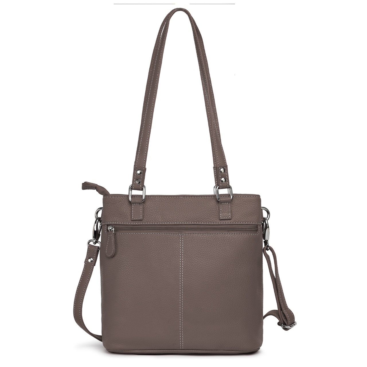 Geanta de dama, Anne GT3856, piele naturala, Dark Taupe